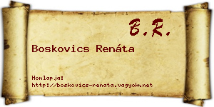 Boskovics Renáta névjegykártya